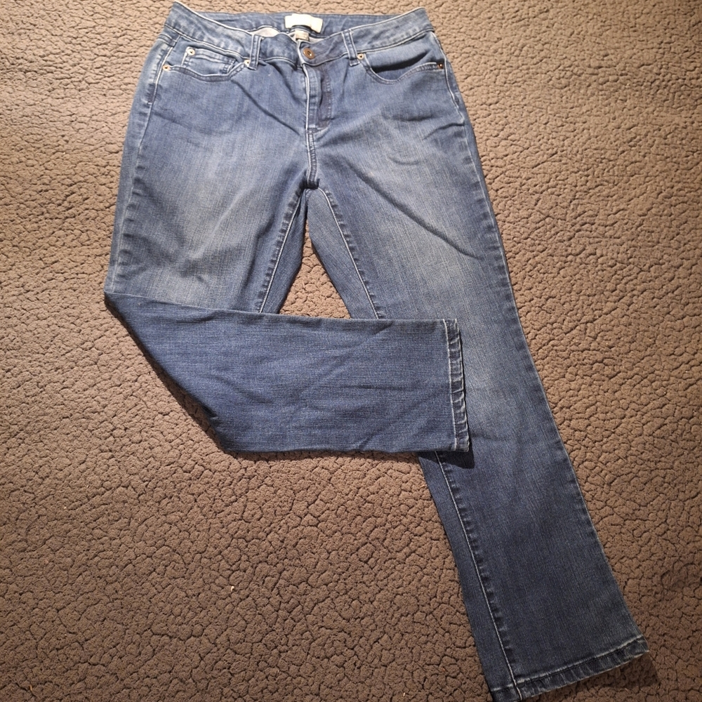 Falls Creek Women's Size 8 29x26* Straight Med Wash Cotton Blend Stretch Jeans